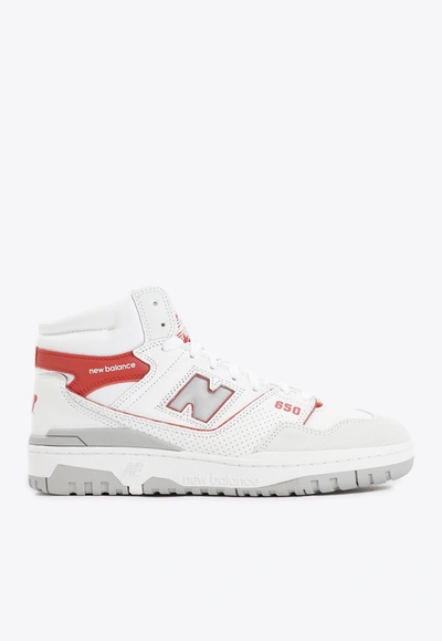 New Balance 650 High-top Sneakers In White And Astro Dust Leather