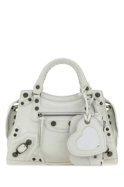Balenciaga Neo Cagole Xs Leather Shoulder Bag In White