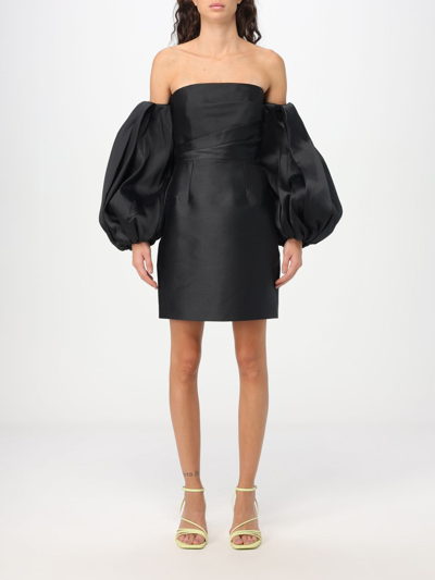 Solace London The Bella Puff-sleeve Minidress In Black