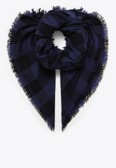 Destin Checked Scarf With Fringe In Multicolor