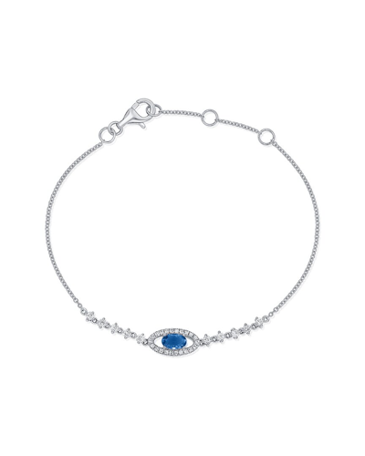Sabrina Designs 14k 0.67 Ct. Tw. Diamond & Sapphire Chain Bracelet In White