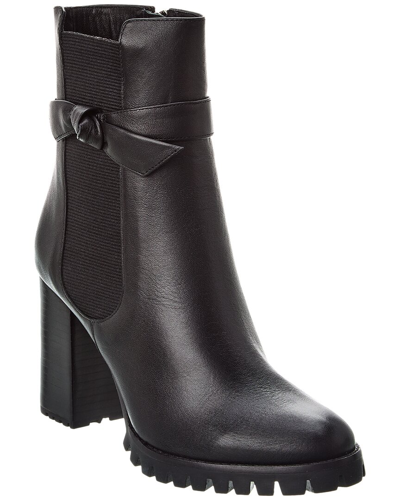 Alexandre Birman Lolita 85 Leather Combat Bootie In Black