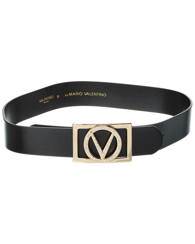 Valentino By Mario Valentino Dolly Leather Belt In Black