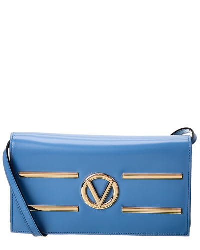 Valentino By Mario Valentino Lena Dorado Leather Shoulder Bag In Blue