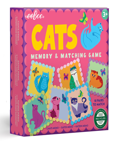 Eeboo Kids' Cats Little Square Memory Game In Multi