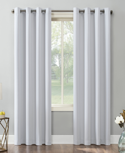 Sun Zero Saxon 54" X 84" Blackout Curtain Panel In Oyster White