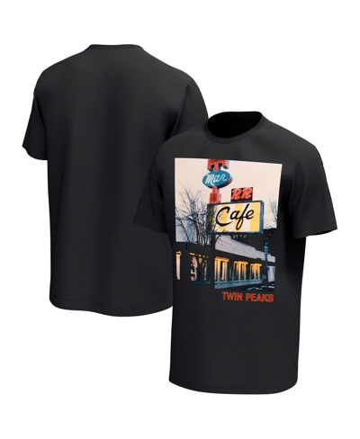 Philcos Men's Black Twin Peaks Double R Diner Graphic T-shirt