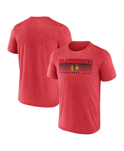Fanatics Men's  Heathered Red Chicago Blackhawks Prodigy Performance T-shirt