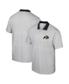 Colosseum Men's  White, Black Ucf Knights Print Stripe Polo Shirt In White,black