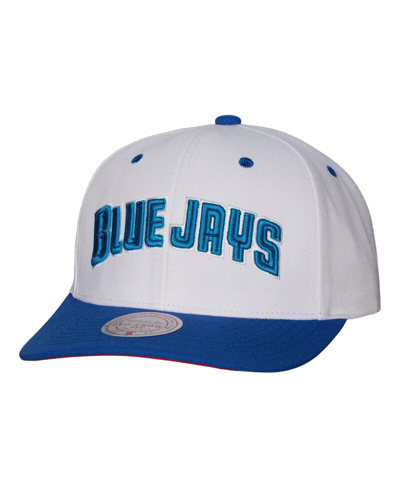 Mitchell & Ness Men's  White Distressed Toronto Blue Jays Cooperstown Collection Pro Crown Snapback H