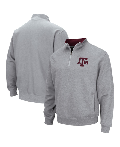 Colosseum Men's  Heathered Gray Texas A&m Aggies Tortugas Team Logo Quarter-zip Jacket In Heather Gray