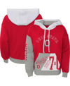 OUTERSTUFF BIG GIRLS SCARLET DISTRESSED OHIO STATE BUCKEYES TRUE FAN SOFT FLEECE PULLOVER HOODIE