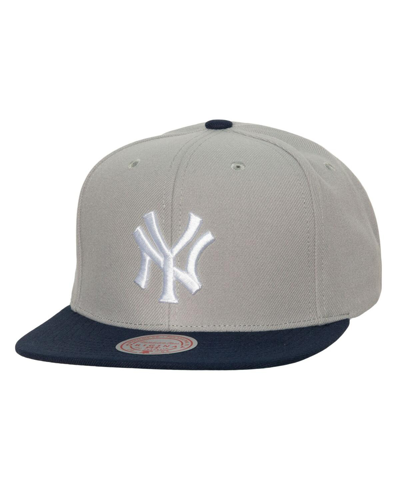 Mitchell & Ness Men's  Gray New York Yankees Cooperstown Collection Away Snapback Hat