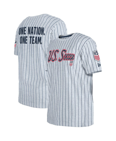 New Era Men's 5th & Ocean By  Gray Distressed Usmnt Throwback Mesh Jersey T-shirt