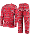 Concepts Sport Red Georgia Bulldogs Ugly Sweater Knit Long Sleeve Top And Pant Set In Red
