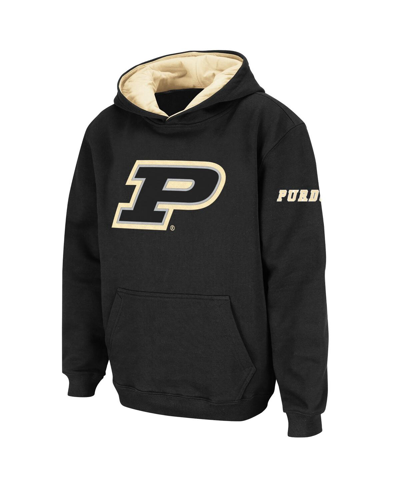 STADIUM ATHLETIC BIG BOYS STADIUM ATHLETIC BLACK PURDUE BOILERMAKERS BIG LOGO PULLOVER HOODIE