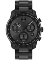 MOVADO MEN'S BOLD VERSO SWISS QUARTZ CHRONO BLACK CERAMIC WATCH 44MM