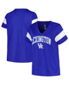 Profile Women's  Royal Distressed Kentucky Wildcats Plus Size Arched City Sleeve Stripe V-neck T-shir In Royal