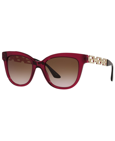 Versace Women's Sunglasses, Ve4394 In Bordeaux Transparent,brown Gradient