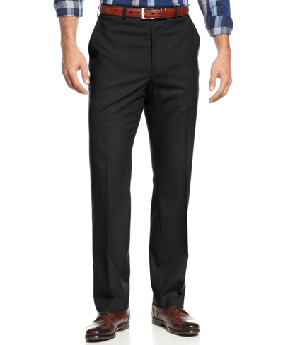 Michael Kors Men's Big And Tall Solid Classic-fit Stretch Dress Pants In Charcoal