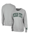 Colosseum Gray Michigan State Spartans Campanile Pullover Sweatshirt In Gray
