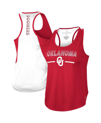 Colosseum Women's  Crimson Oklahoma Sooners Sachs 2-hit Scoop Neck Racerback Tank Top