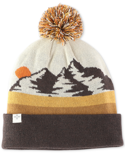 Sun + Stone Men's Mountain Pom-pom Hat, Created For Macy's In Brown,orange