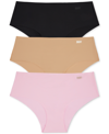 Dkny Women's 3-pk. Litewear Cut Anywear Hipster Underwear Dk5028bp3 In Blackglowbleachedmauve
