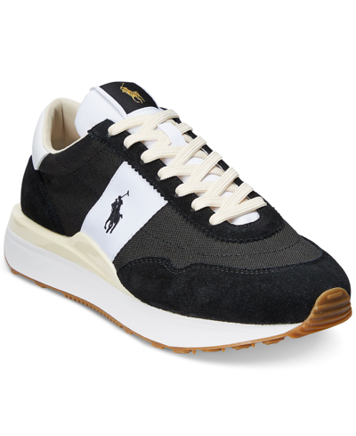 Polo Ralph Lauren Men's Masters Court Leather Sneakers In Black,white
