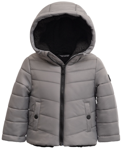 Michael Kors Baby Boys Plush Lined Midweight Puffer Jacket In Concrete