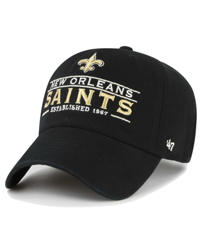 47 Brand Men's ' Black New Orleans Saints Vernon Clean Up Adjustable Hat