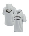 FANATICS SIGNATURE MEN'S AND WOMEN'S FANATICS SIGNATURE GRAY OREGON STATE BEAVERS SUPER SOFT FLEECE SHORT SLEEVE PULLOV