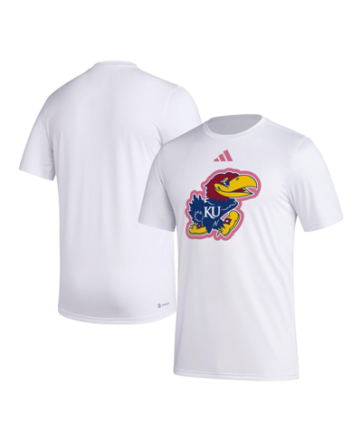 Adidas Originals Men's Adidas White Kansas Jayhawks Pregame Aeroready T-shirt