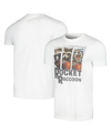 Mad Engine Men's And Women's  White Guardians Of The Galaxy Rocket Raccoon Panels T-shirt In White