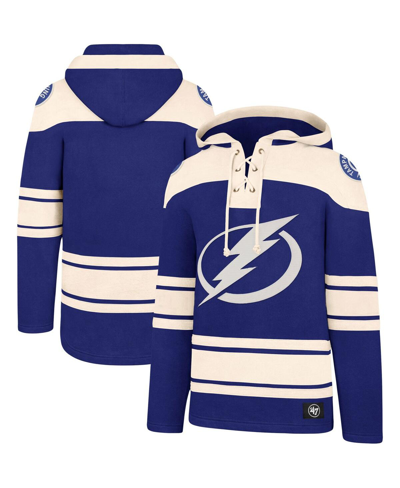 47 Brand Men's ' Blue, Cream Tampa Bay Lightning Superior Lacer Pullover Hoodie In Blue,cream