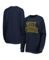 Pressbox Navy West Virginia Mountaineers Surf Plus Size Southlawn Waffle-knit Thermal Tri-blend Long In Navy