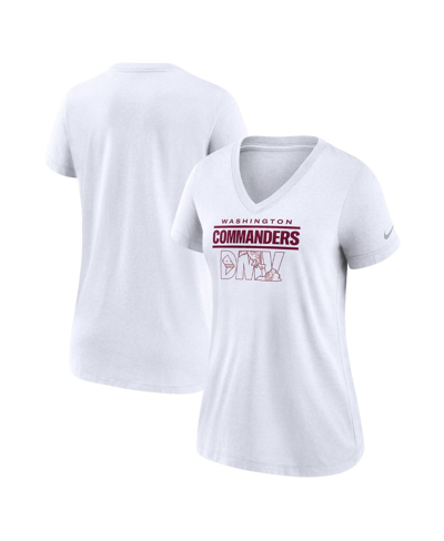 Nike Women's  White Washington Commanders Hometown Collection Tri-blend V-neck T-shirt