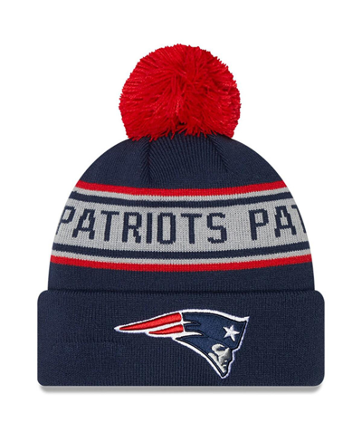 New Era Kids' Big Boys  Navy New England Patriots Repeat Cuffed Knit Hat With Pom
