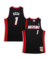 Mitchell & Ness Men's  Chris Bosh Black Miami Heat Hardwood Classics Retro Name And Number T-shirt In Black