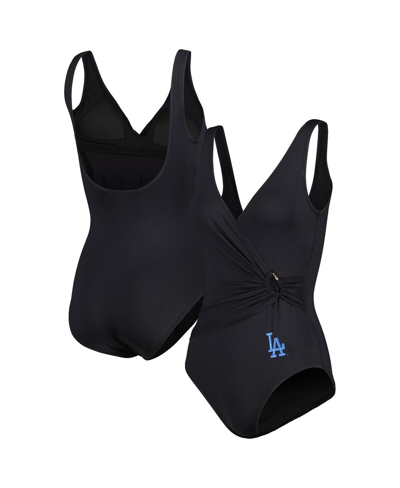 TOMMY BAHAMA WOMEN'S TOMMY BAHAMA BLACK LOS ANGELES DODGERS PEARL CLARA ONE-PIECE SWIMSUIT