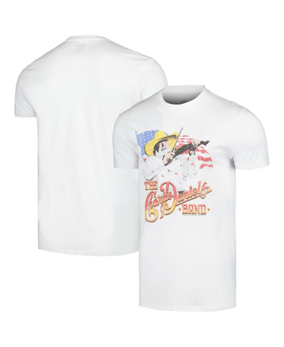 American Classics Men's White The Charlie Daniels Band Cdb And The Flag Graphic T-shirt