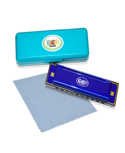 Kako'o Music Kids' Classic Blue Metal Harmonica In Multi