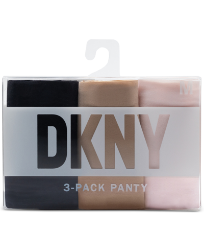 Dkny Women's 3-pk. Litewear Cut Anywear Hipster Underwear Dk5028bp3 In Black,glow,pearl Cream