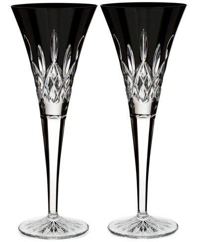 Waterford Lismore Black Toasting Flute Pair