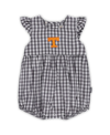 GARB GIRLS INFANT GARB CHARCOAL TENNESSEE VOLUNTEERS CARA WOVEN GINGHAM RUFFLED BODYSUIT