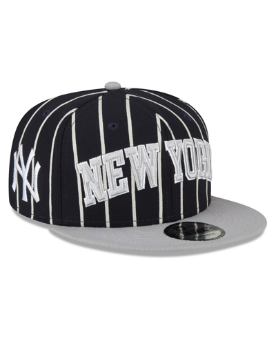 New Era Men's  Navy, Gray New York Yankees City Arch 9fifty Snapback Hat In Navy,gray