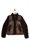 Andrew Marc Hooded Quilted Down Puffer Jacket In Chocolate