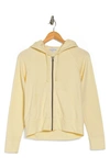 James Perse French Terry Crop Zip Hoodie In Naples Yellow