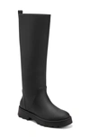 Aerosoles Slalom Water-resistant Faux Leather Boot In Black Leather Pu