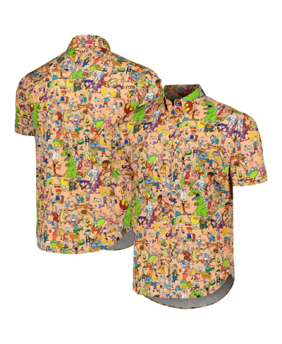 Rsvlts Men's And Women's  Orange Nickelodeon 90s Mashup Kunuflex Button-down Shirt